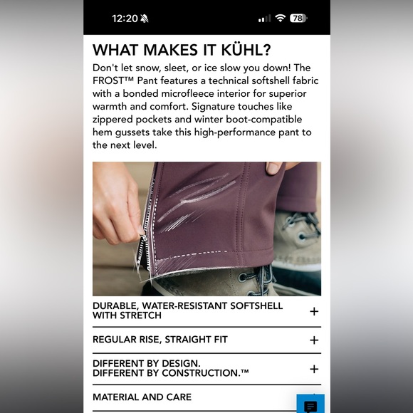 NWT Kuhl Women's Frost Softshell Straight Leg Pants in Wildwood Size 14 Reg - Picture 14 of 14